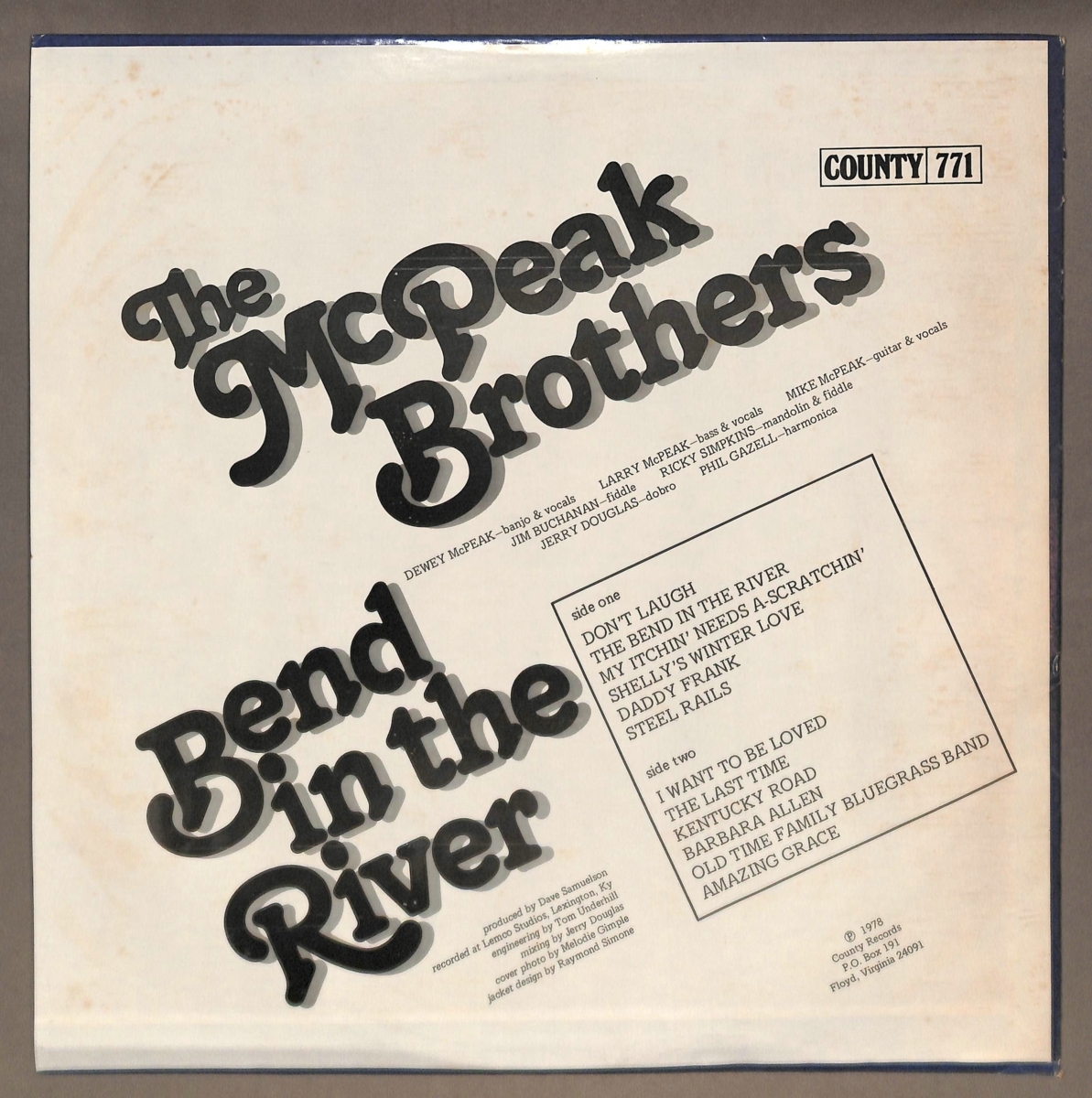 THE McPEAK BROTHERS / BEND IN THE RIVER ○LP_画像2