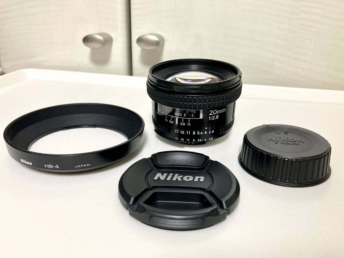 Ai AF 20mm f2.8 Nikon Nikkor HB-4 フード付-
