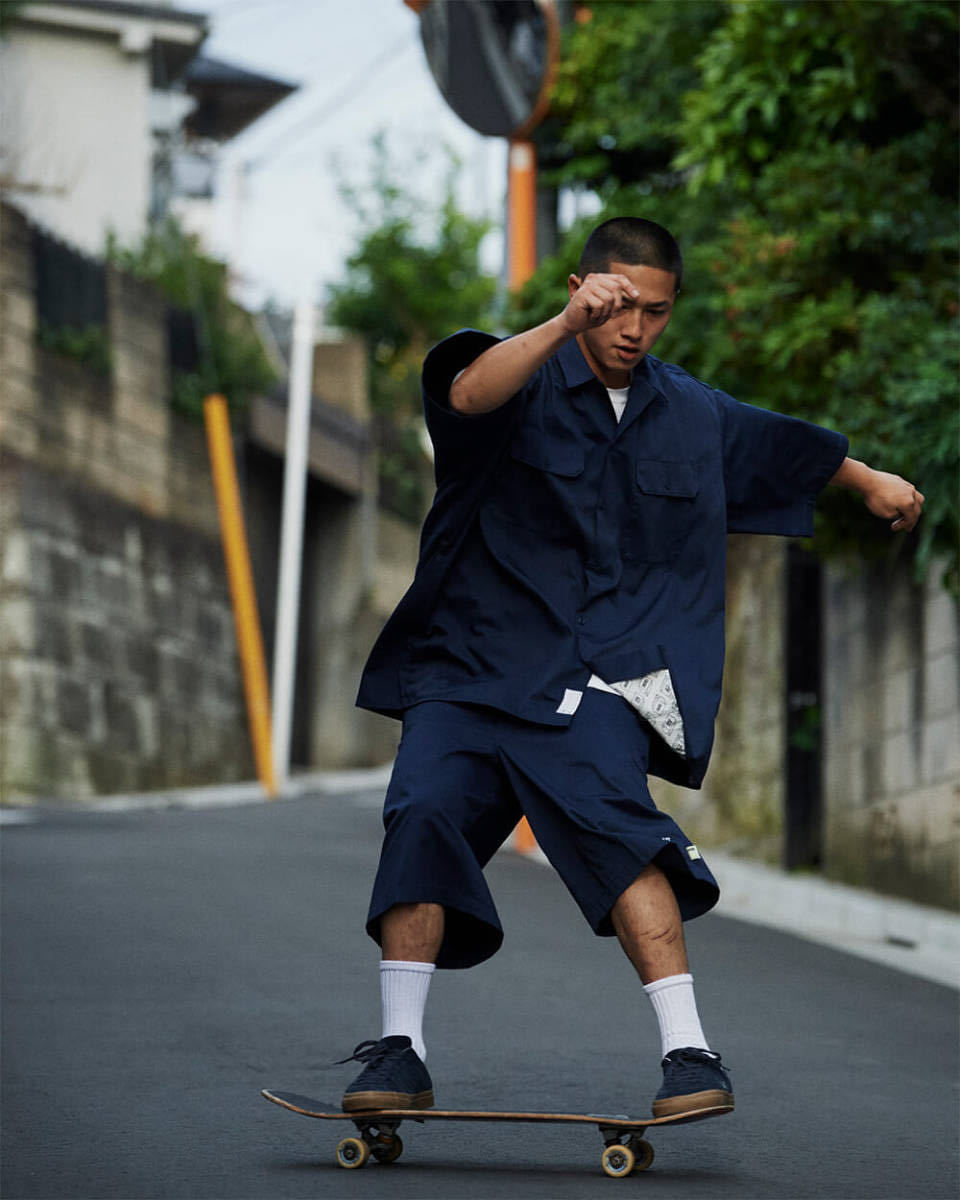 SSZ WORK SHIRT ワークシャツ フリーサイズ NAVY 長谷川昭雄 半袖シャツ