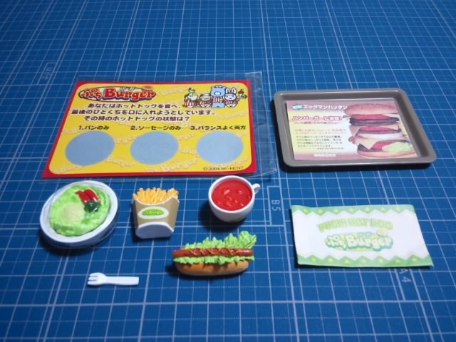 リーメント 中古 ぷちバーガー 2 ホットドックセット ミニチュア ポテト サラダ スープ ドールハウス小物 食品サンプル ぷちサンプル_画像1