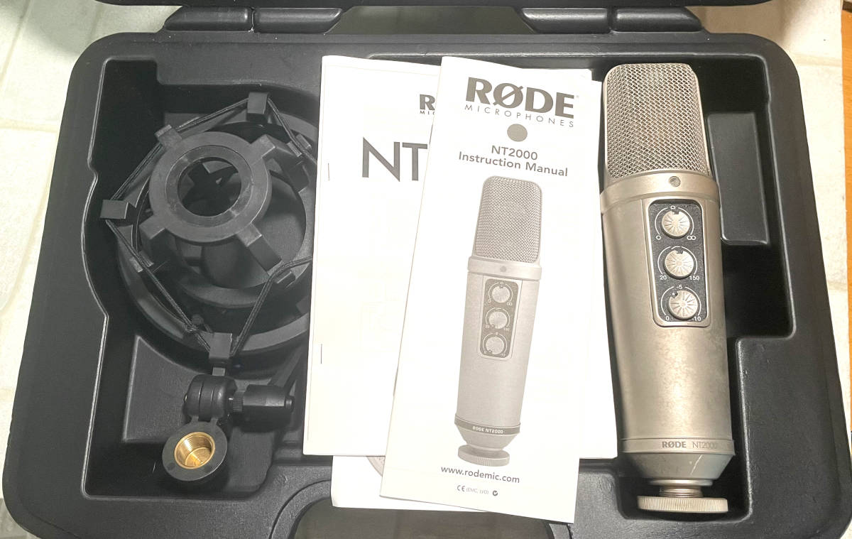 コンデンサーマイク RODE NT2000 マケあり、ケーブル ポップフィルター
