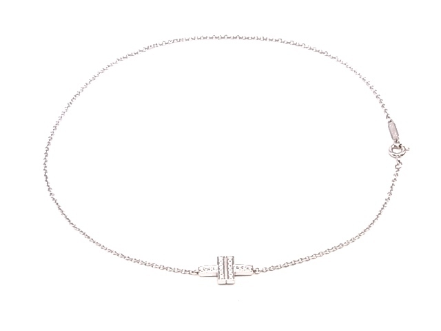 g10126　Tiffany&Co.　750(K18WG)　T-TWO　シングルチェーン　ダイヤブレスレット　USED　美品　4.0g　31cm