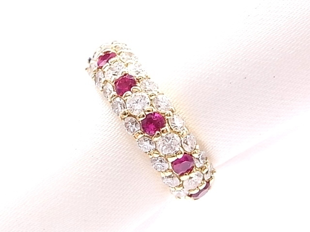 100%の保証 g10863 K18YG R0.38ct D1.00ct リング USED 美品 4.6g #9