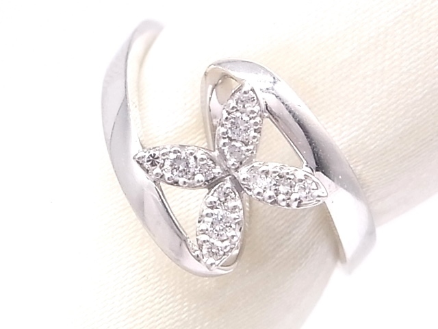 品質一番の g10662 K18WG D0.12ct リング USED 美品 4.5g #11 ホワイトゴールド台 品質一番の g10662 K18WG D0.12ct リング USED 美品 4.5g #11 ホワイトゴールド台