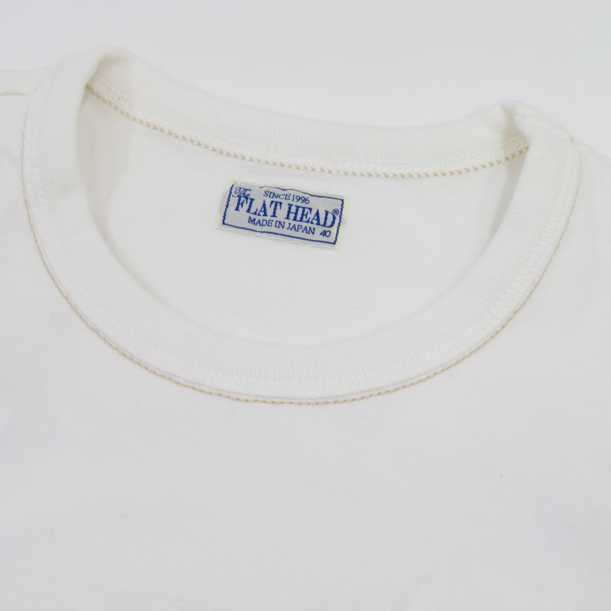 132【未使用】THE FLAT HEAD フラットヘッド 半袖Tシャツ サイズ40 ホワイト_画像8