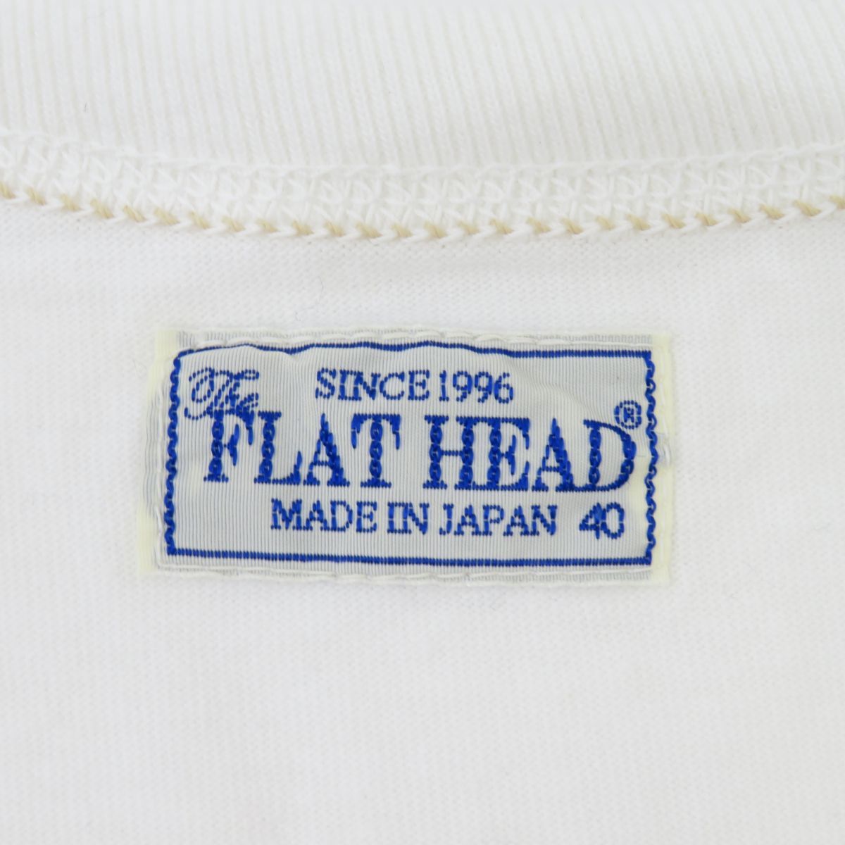 132【未使用】THE FLAT HEAD フラットヘッド 半袖Tシャツ サイズ40 ホワイト_画像9