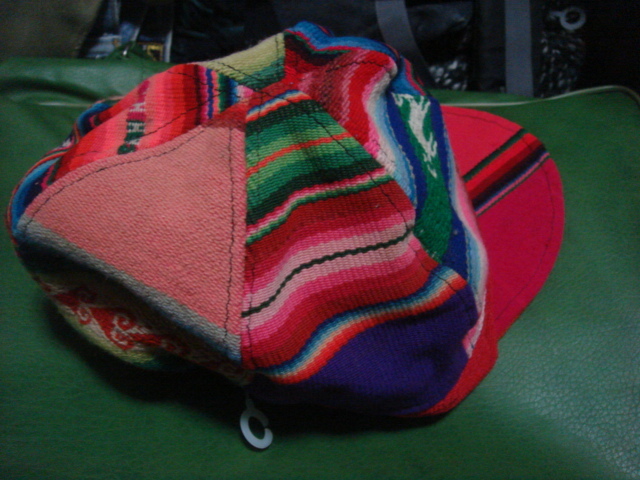 1808グァテマラ メキシコ民族 織り パネルWORKワークCAPキャップ帽子ドゴールUSED古着_画像2
