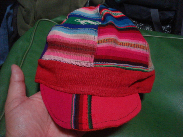 1808グァテマラ メキシコ民族 織り パネルWORKワークCAPキャップ帽子ドゴールUSED古着_画像3