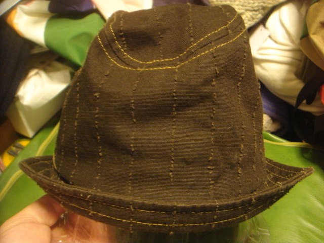 1605カシラCA4LA帆布キャンバス皮革レザー切替 折り返しWORKワークキャップCAP/HATハット帽子L_画像5