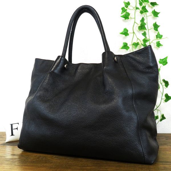 美品】FURLA トートバッグ 黒 A4-