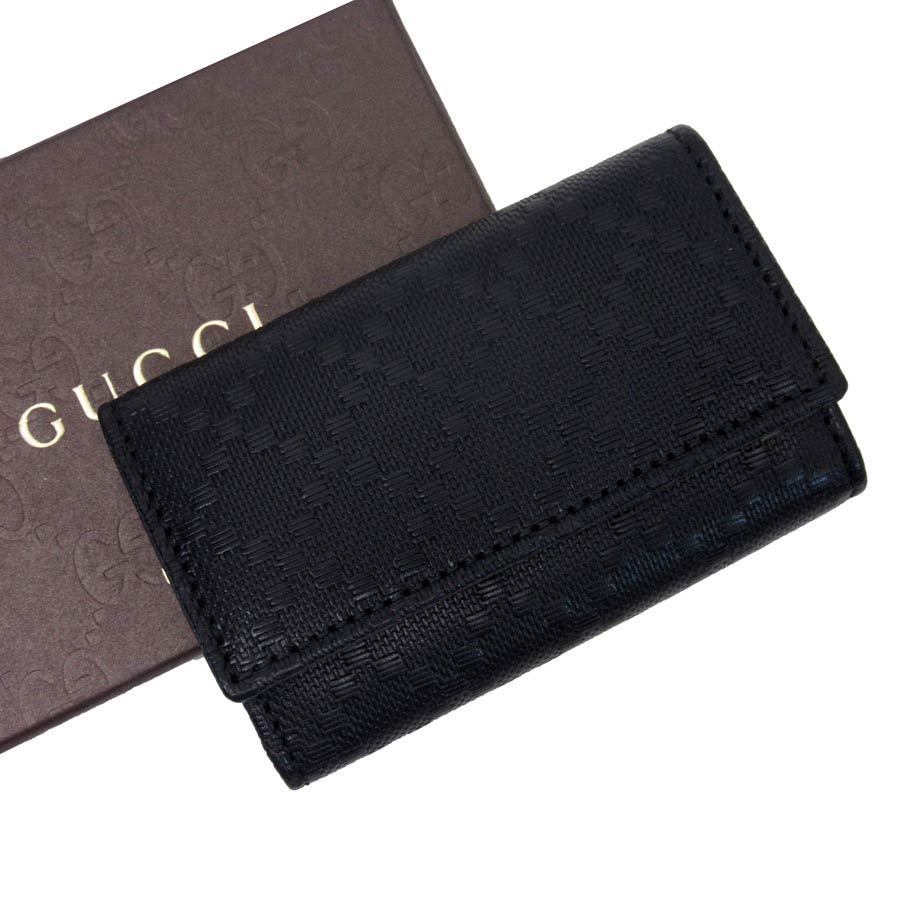 GUCCI グッチ 6連キーケース 138093 レザー ブラック t12419