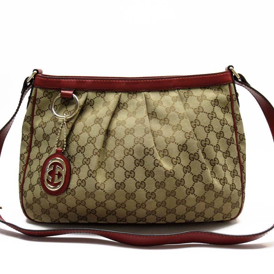 GUCCI グッチ 斜め掛けショルダーバッグ GG キャンバスxレザー