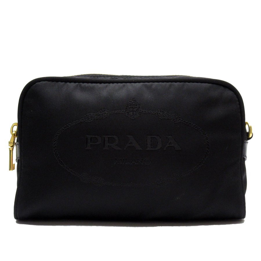 PRADA プラダ ポーチ マルチケース ナイロンxレザー NERO(ブラック)x