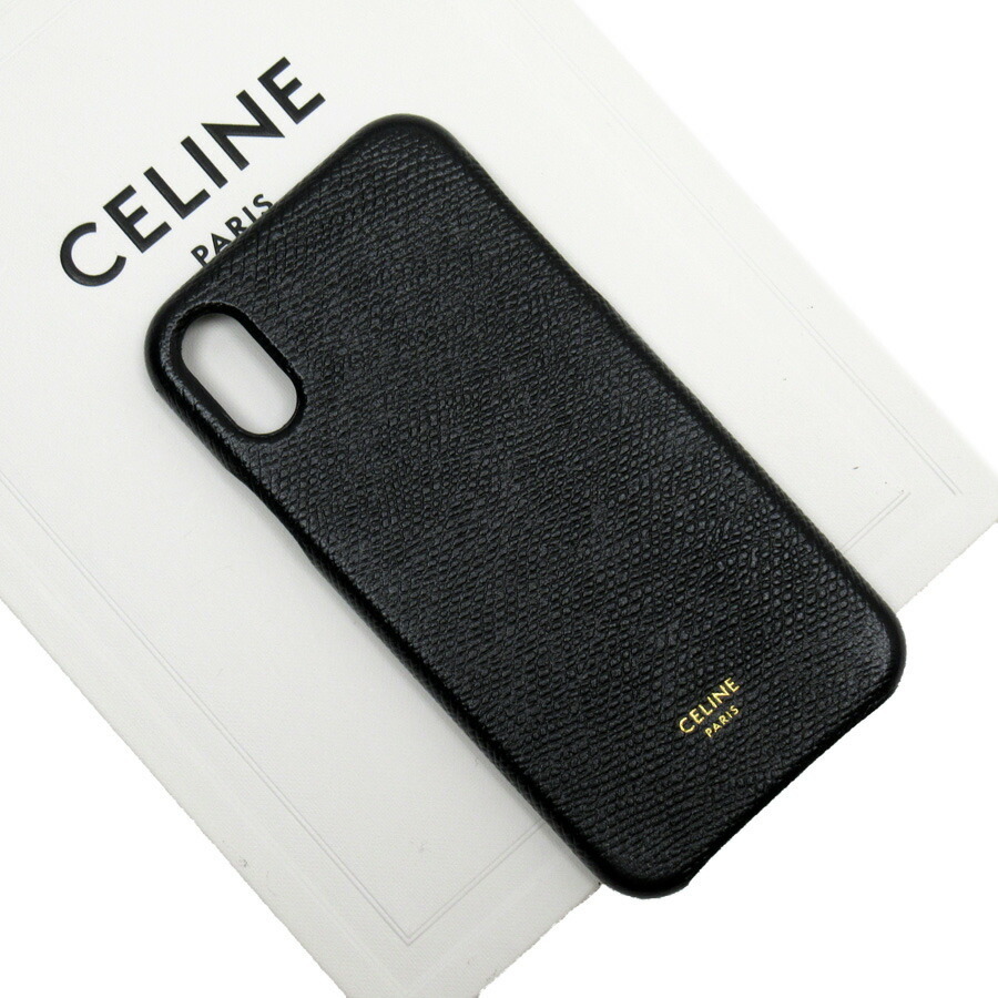 CELINE セリーヌ iPhone X/XSケース レザー ブラック h23592b_商品画像1