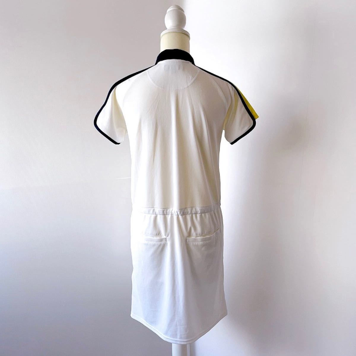 【未使用品】Callaway キャロウェイ ワンピース ゴルフウェア レディース Mサイズ 白 ホワイト ロゴ 刺繍 半袖