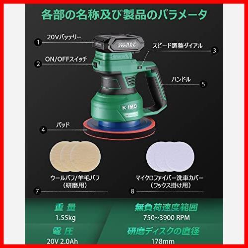 セール KIMO 20V ポリッシャー 電動ポリッシャー 充電式ポリッシャー