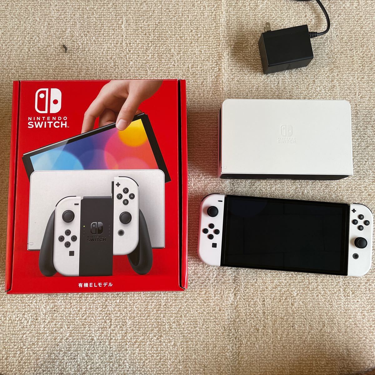 美品 Nintendo Switch 本体 有機el ホワイト 箱、付属品ぜんぶあり