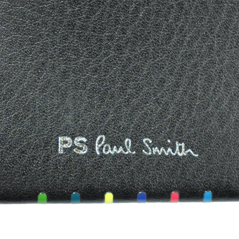 ポールスミス 財布 メンズ PAUL SMITH 二つ折り札入れ レザー ブラック マルチストライプ M2A 6600 HPSSTR 79_画像4