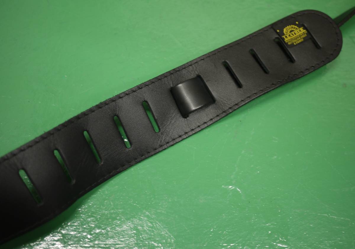  rare COLONIAL LEATHERkoroniaru leather strap guitar base Black 2.5" pad entering suede lining Australia made 