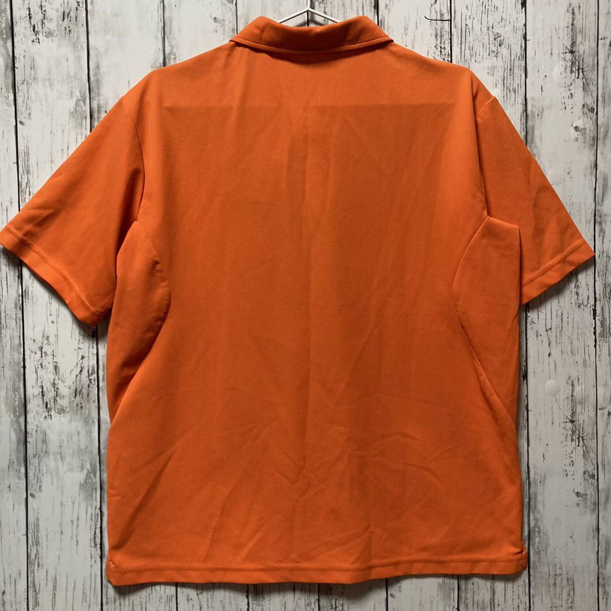 【le coq GOLF】ルコックゴルフ メンズ 半袖ポロシャツ Lサイズ オレンジ 身幅ゆったり_画像5