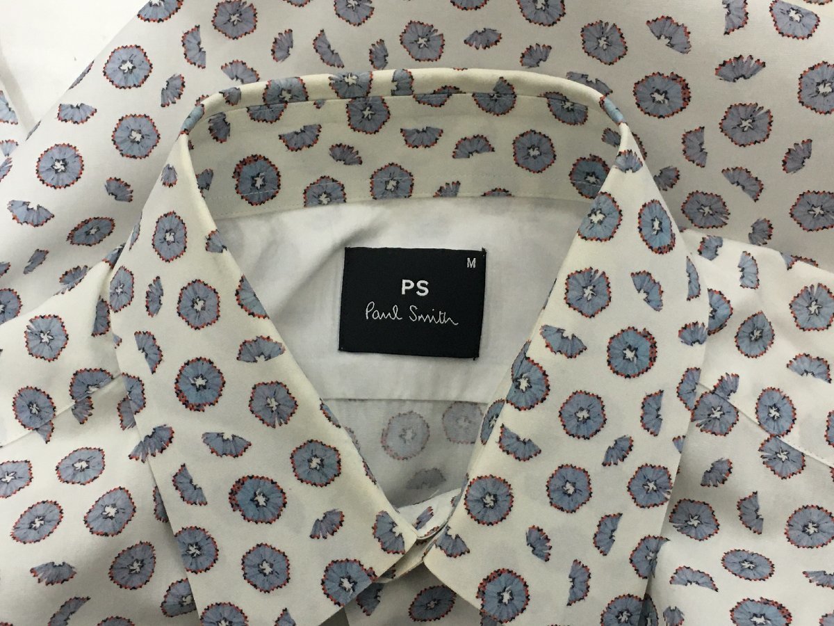 PS Paul Smith ピーエス ポールスミス PENCIL SHARPENINGS PRINT SHIRT ペンシル柄長袖シャツ ロングスリーブ サイズM ホワイト_画像4