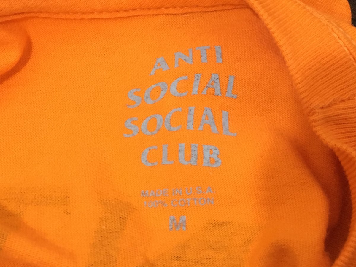 ANTI SOCIAL SOCIAL CLUB アンチソーシャルソーシャルクラブ ロゴプリントショートスリーブTシャツ 半袖 サイズM オレンジ_画像3