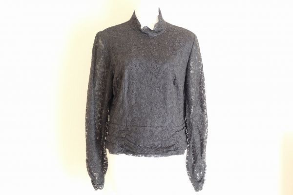 即決☆ EPRISE NOIR3 レース タートル トップス ブラウス ブラック 東京ブラウス size 40☆クリックポスト OK☆563821_画像1