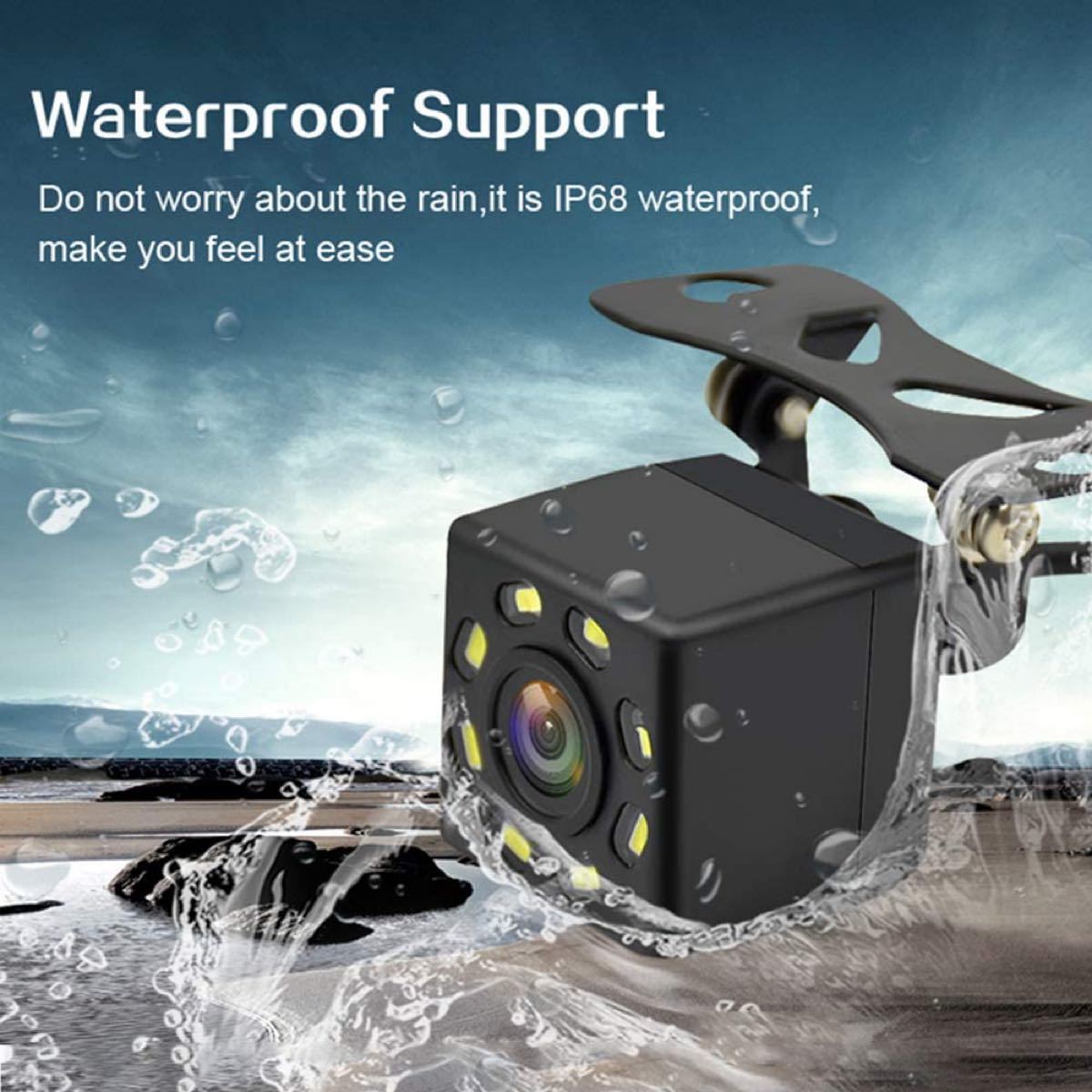 バックカメラ 8LED搭載 車載カメラ 12V車専用 CCD 暗視 防水機能対応 防塵防水IP68 角度調整