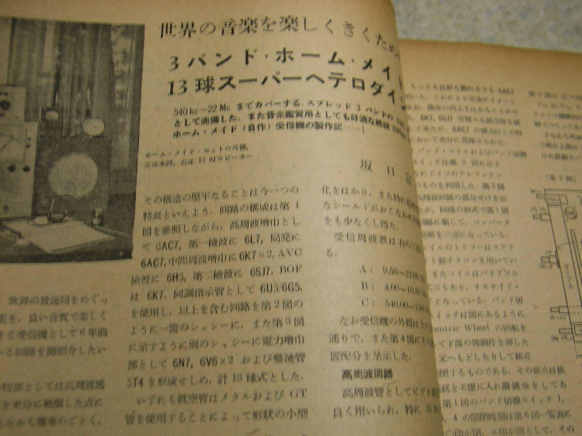 無線と実験　1951年9月号　スーパーヘテロダイン調整法　13球スーパーの製作記　スパイ戦と無線機器　低周波トランスの特性について_画像4