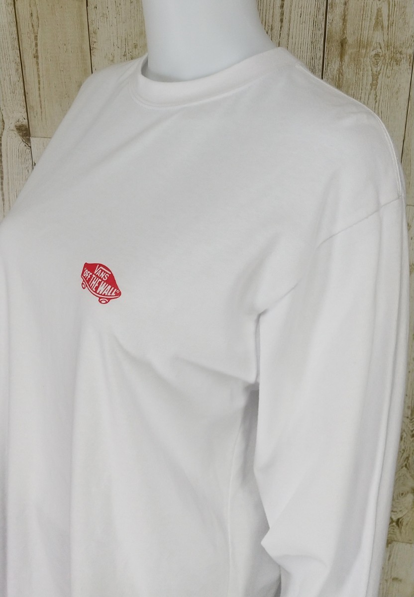 VANSバンズ90sヴィンテージHanesヘインズ社USA製ロゴ長袖TシャツM白 今