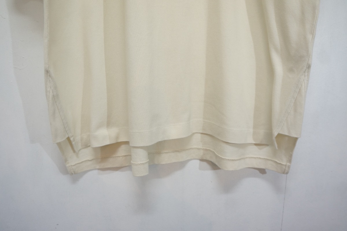 美品 21SS AURALEE オーラリー SUPER FINE COTTON SALT SHRINK PIQUE BIG 半袖 ポロ シャツ サイズ5 IVORY アイボリー A21SP01EK 928L_画像4