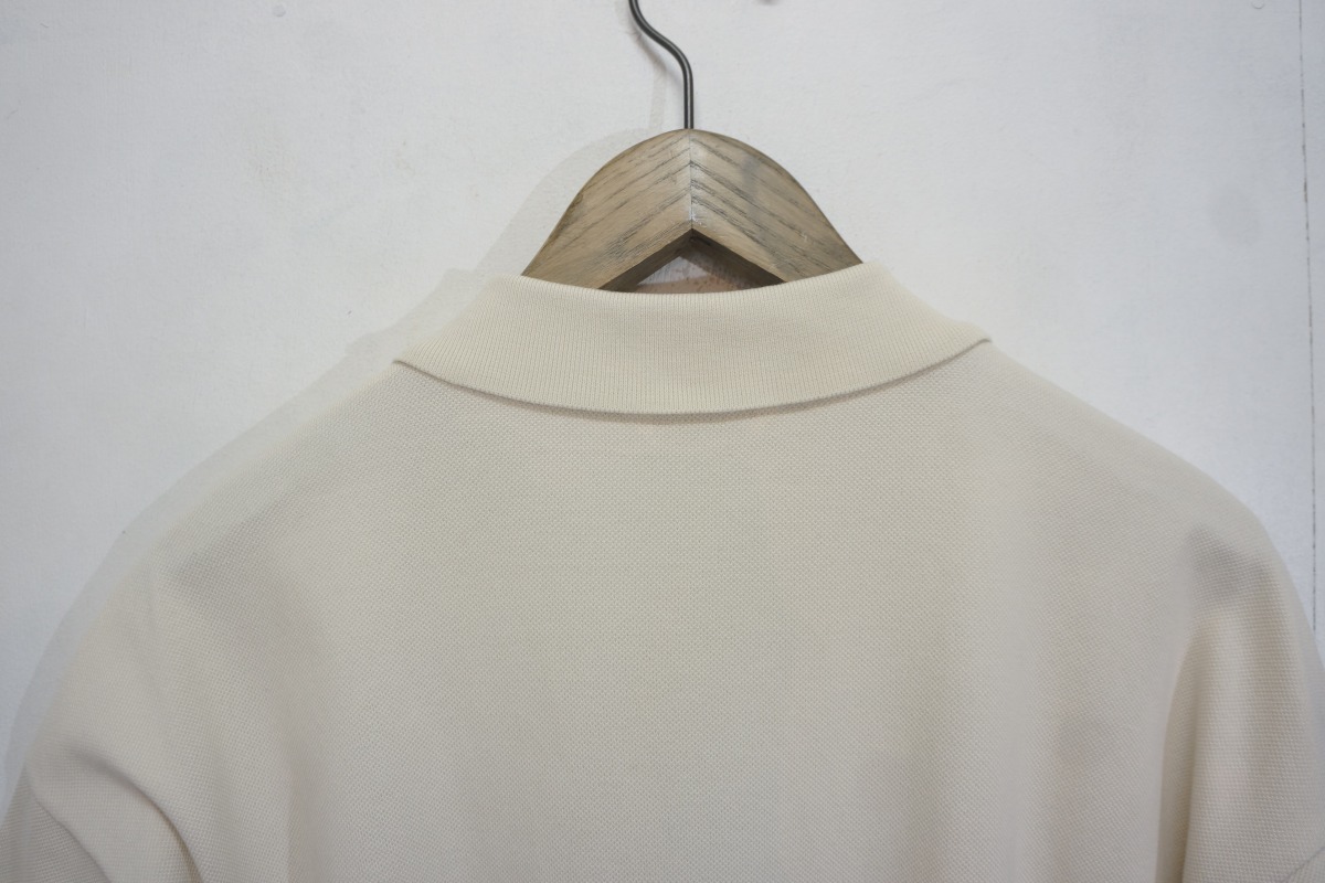 美品 21SS AURALEE オーラリー SUPER FINE COTTON SALT SHRINK PIQUE BIG 半袖 ポロ シャツ サイズ5 IVORY アイボリー A21SP01EK 928L_画像7