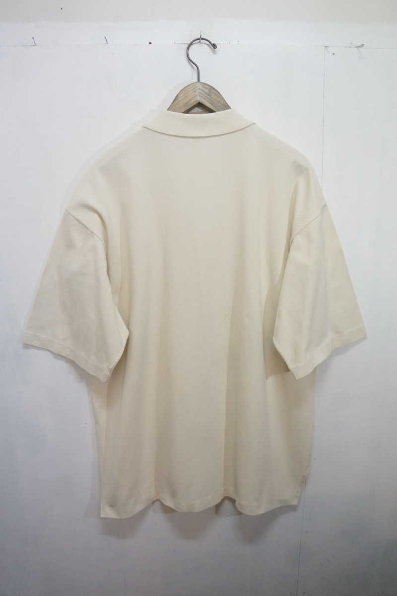 美品 21SS AURALEE オーラリー SUPER FINE COTTON SALT SHRINK PIQUE BIG 半袖 ポロ シャツ サイズ5 IVORY アイボリー A21SP01EK 928L_画像6