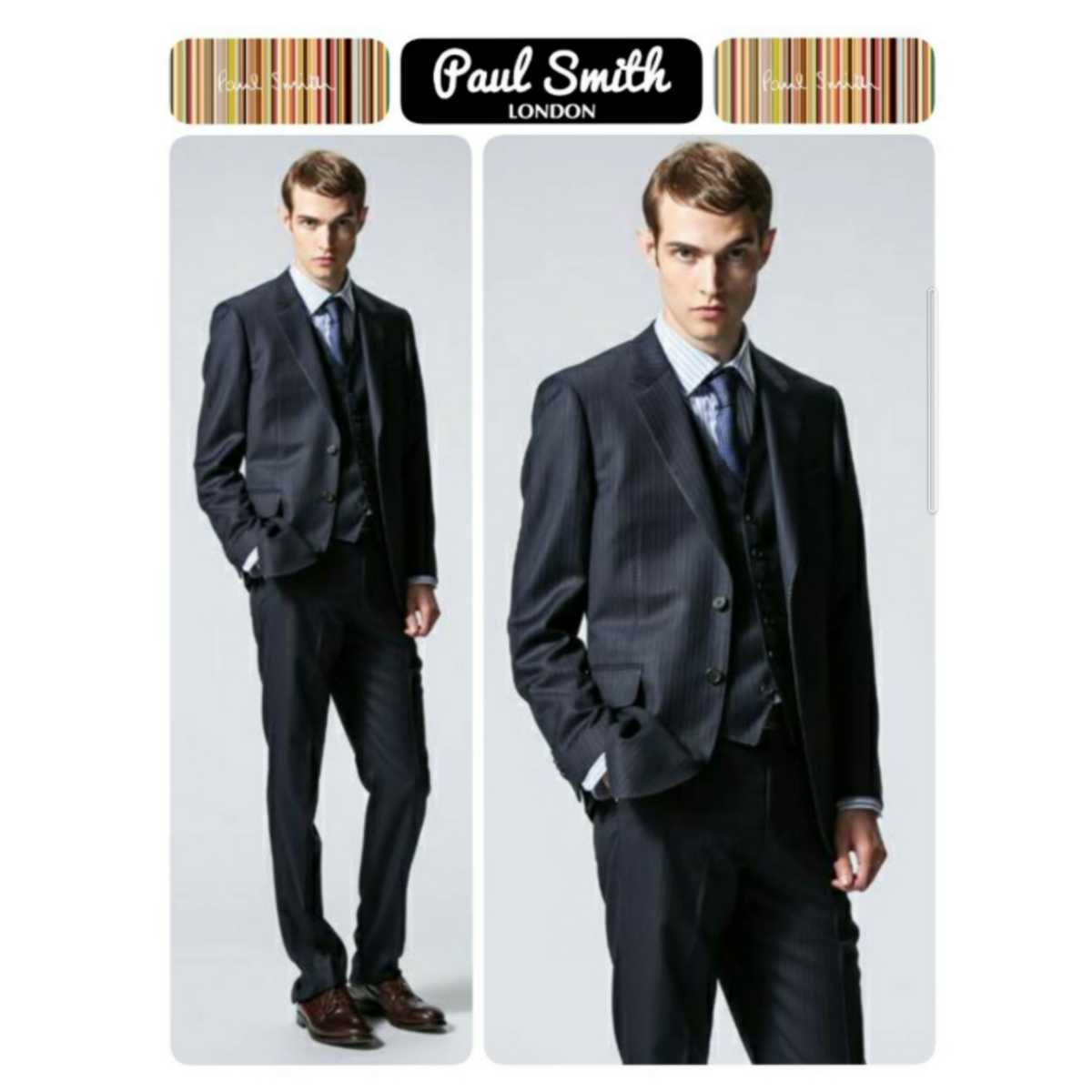  обычная цена 82,080 иен Paul Smith LONDON Loro Piana производства высший класс SUPER120\'s полоса шерсть Union Jack флаг общий рисунок подкладка 2B жакет M прекрасный товар 