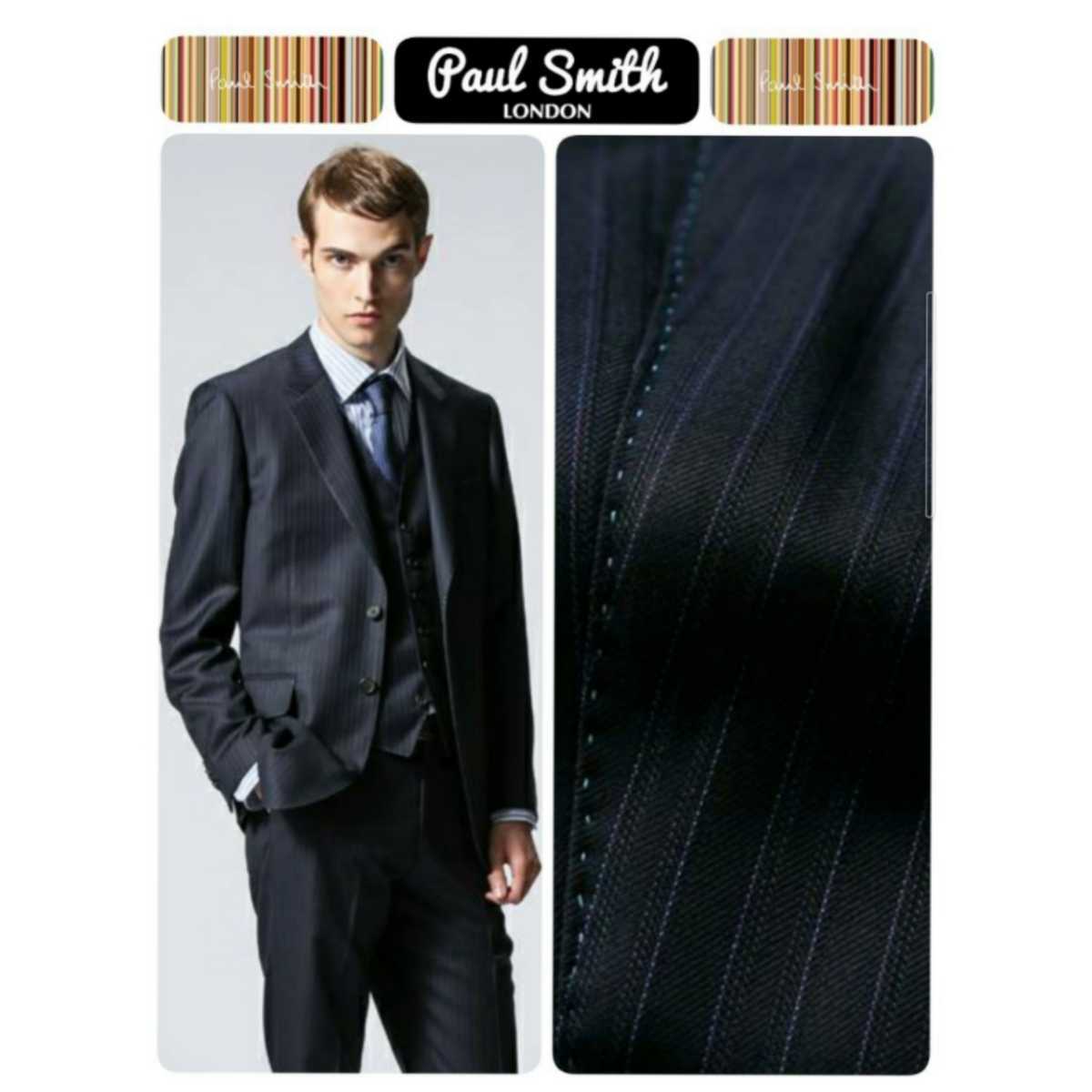  обычная цена 82,080 иен Paul Smith LONDON Loro Piana производства высший класс SUPER120\'s полоса шерсть Union Jack флаг общий рисунок подкладка 2B жакет M прекрасный товар 