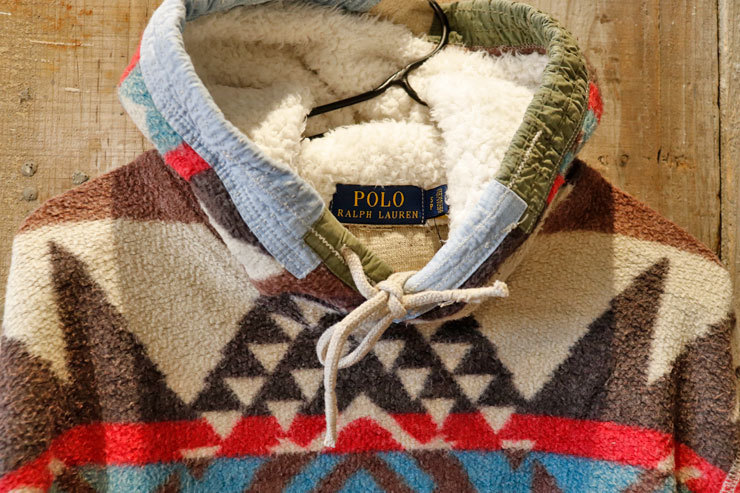 Polo Ralph Lauren(ポロ・ラルフローレン)ネイティブ パーカ/S【パッチワーク ネイティブ柄 polo country ポロカントリー ビンテージ風 】_画像3