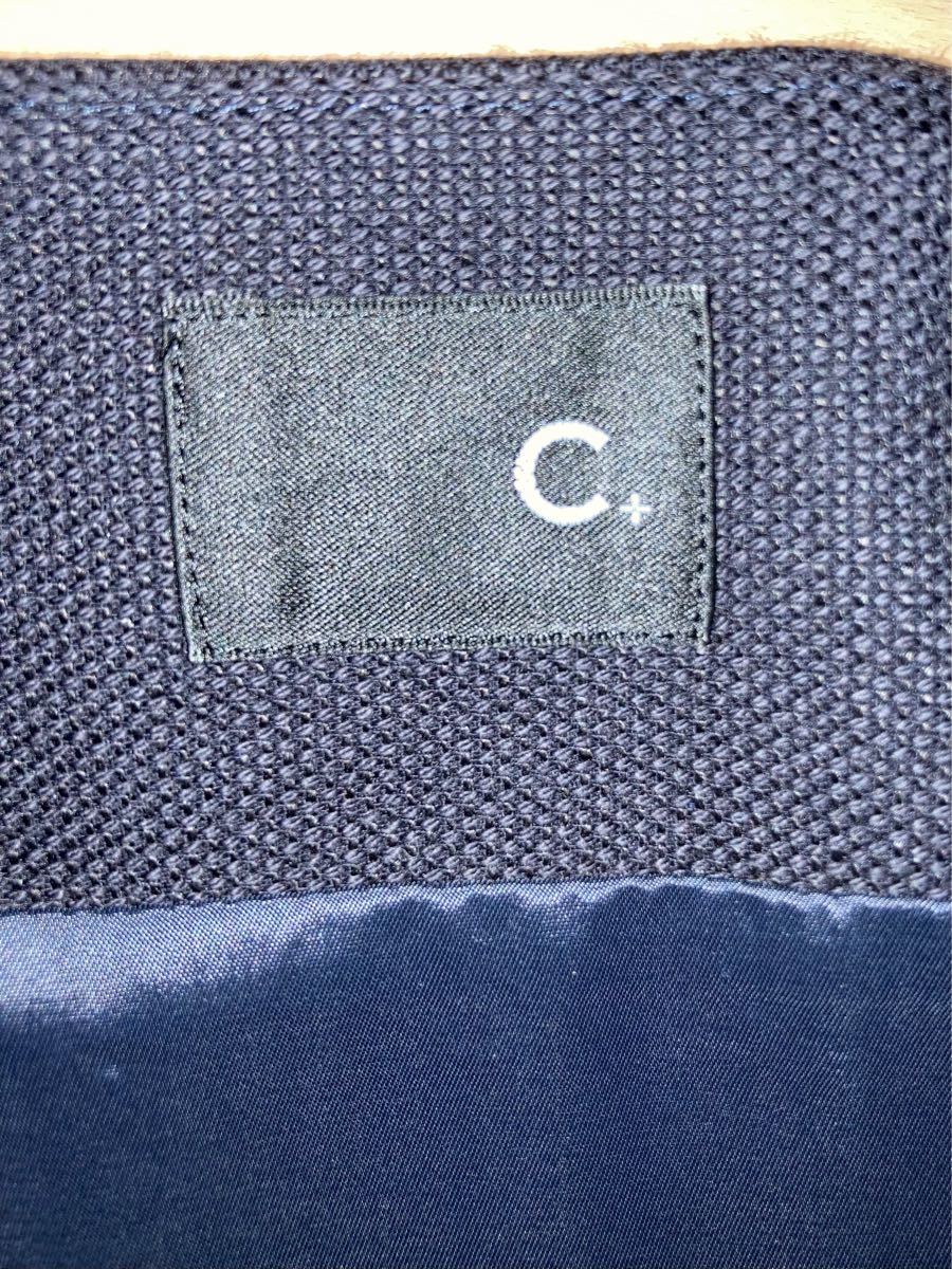 C＋ シープラス　婦人スカート　38号　紺　白　縦縞　ボーダー　日本製　丈　約68 レディース