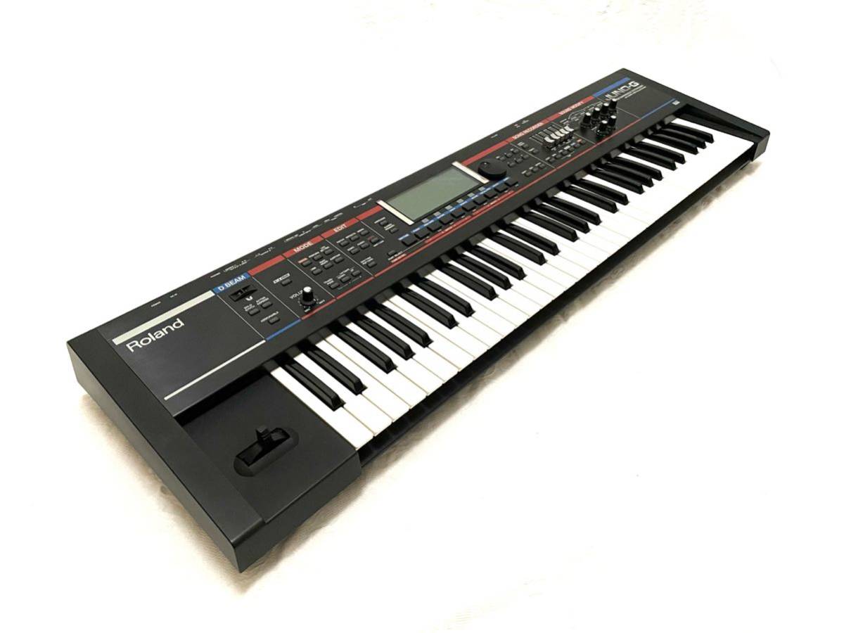 Roland ローランド JUNO-G 61鍵 keyboard キーボード synthesizer シンセサイザー アダプター 純正ケース付 通電 音出しOK 訳あり 即有り_画像2