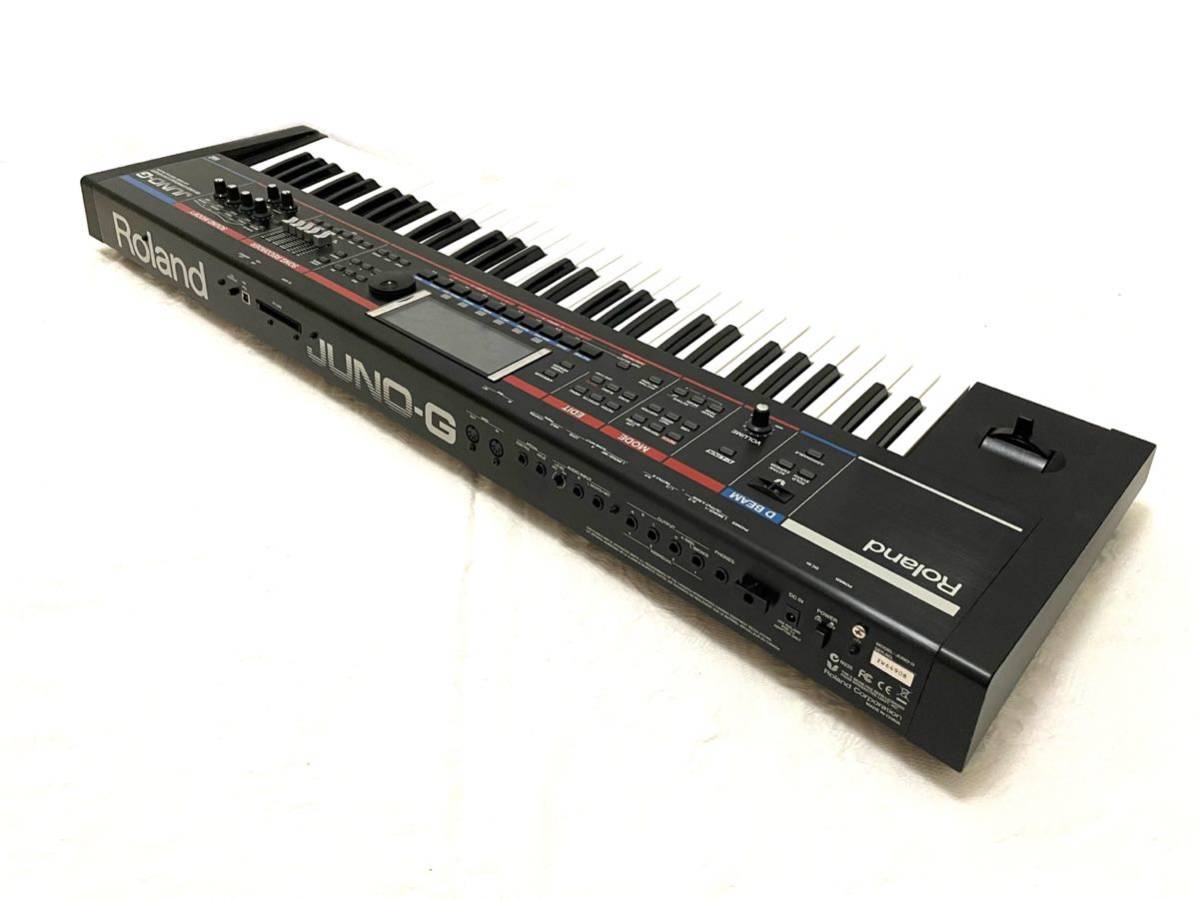 Roland ローランド JUNO-G 61鍵 keyboard キーボード synthesizer シンセサイザー アダプター 純正ケース付 通電 音出しOK 訳あり 即有り_画像7