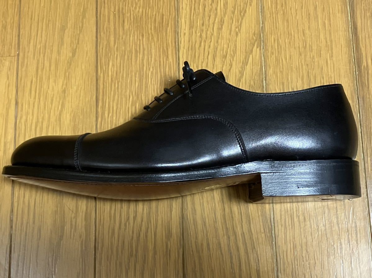 Grenson strut chip 5 1/2 new goods unused England made black Glenn son black leather shoes business shoes 