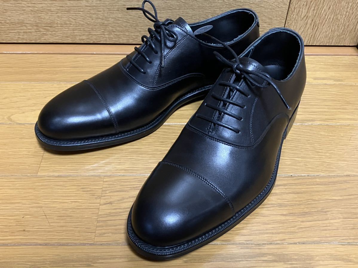 Grenson strut chip 5 1/2 new goods unused England made black Glenn son black leather shoes business shoes 