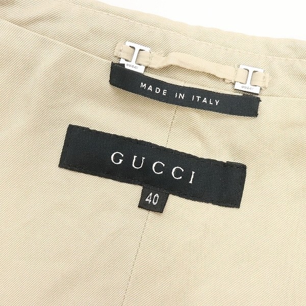 国内正規品◇GUCCI/グッチ シルク100％ 1釦 ジャケット ベージュ 40