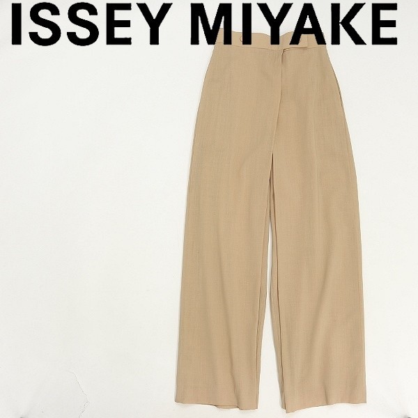 豪華で新しい ◆ISSEY MIYAKE/イッセイ ミヤケ タック ワイド パンツ ベージュ M その他 豪華で新しい ◆ISSEY MIYAKE/イッセイ ミヤケ タック ワイド パンツ ベージュ M その他