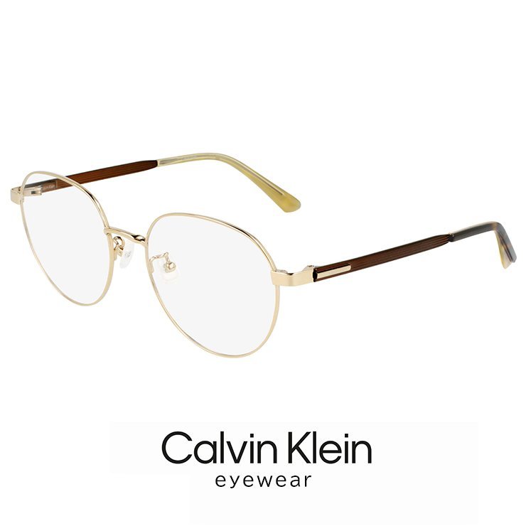 新品 カルバンクライン メガネ ck22107lb-717 calvin klein 眼鏡 ck22107lb ラウンド ボストン 型 チタン メタル フレーム 丸メガネ_画像1