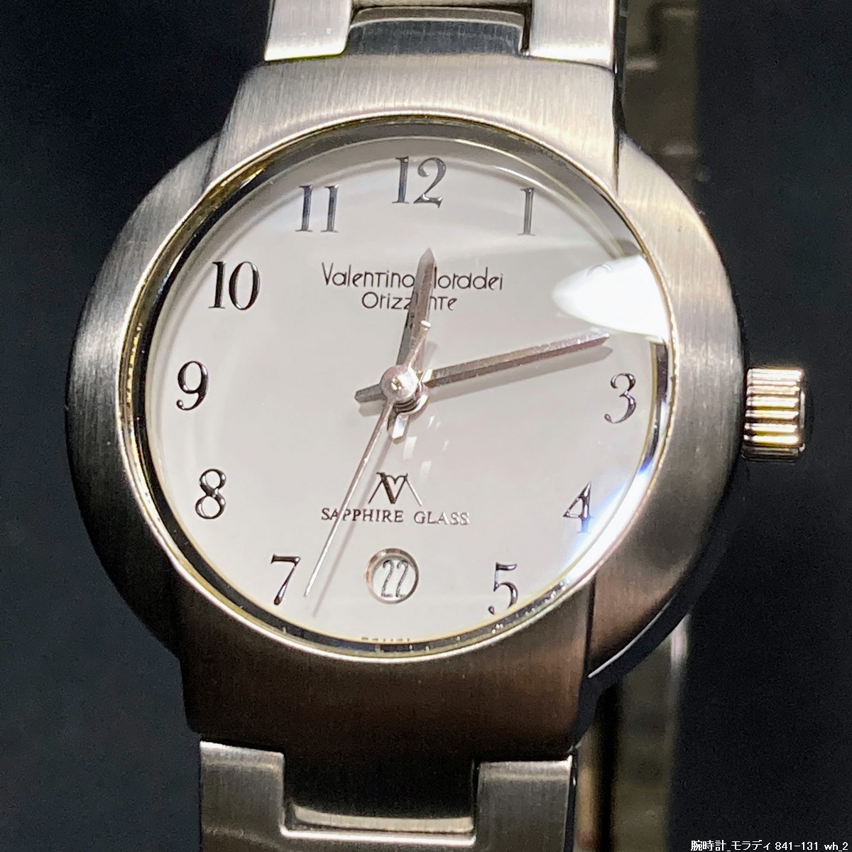 VALENTINO MORADEI 高級サファイアガラス オールステンレス 841-131 ホワイト レディース腕時計 No.20822-5