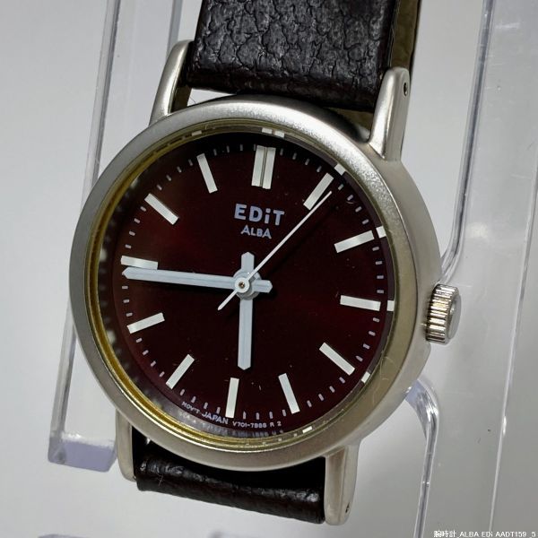 【未使用/即決/送料230円】SEIKO ALBA EDiT AADT159 ワインカラー シンプル カジュアル セイコー レディース腕時計 No.11113-7 /20713 Bok_画像3