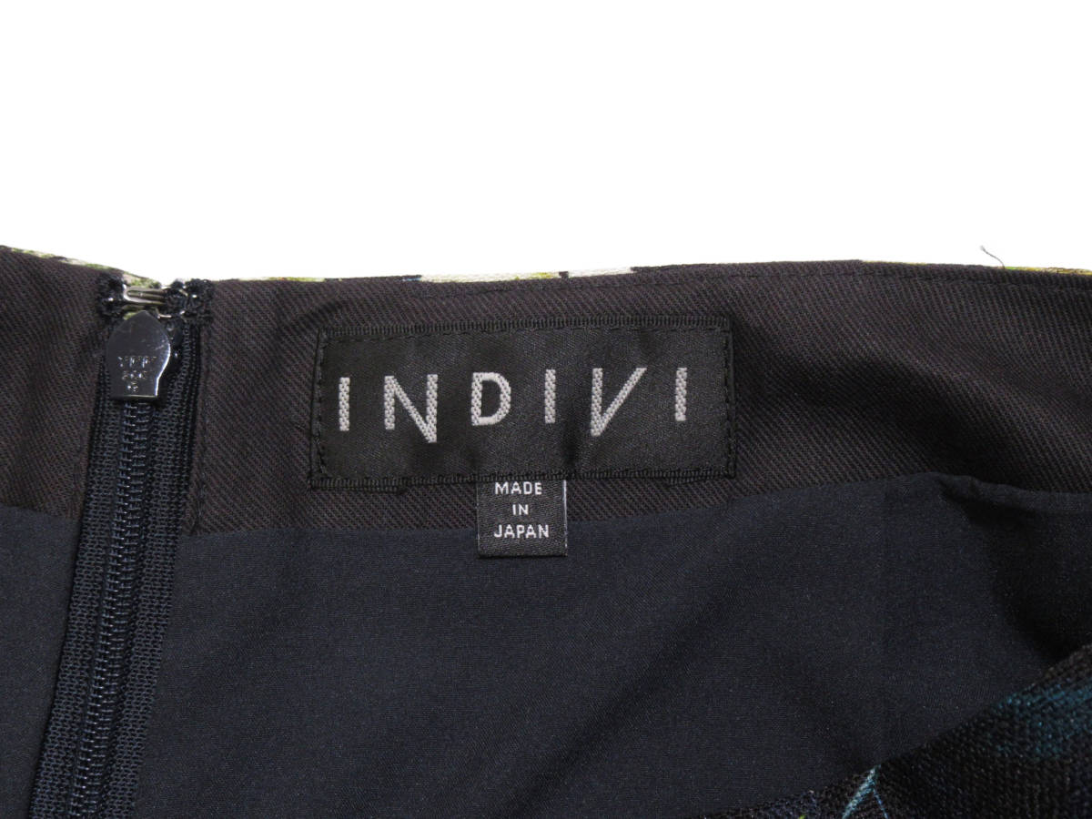 インディヴィ INDIVI 大人素敵スタイル☆アシンメトリー フラワープリント スカート 38_画像5