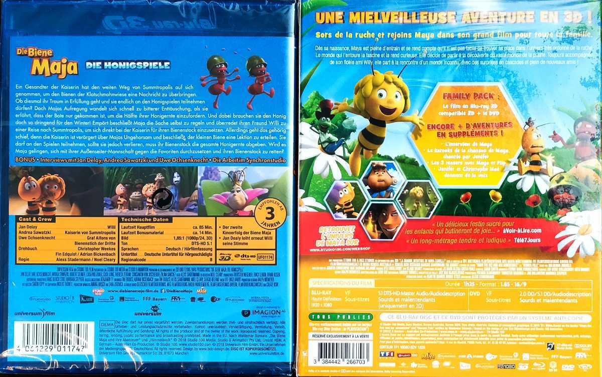 即決 送料無料 日本未発売 みつばちマーヤの大冒険 1+2 ハニー・ゲーム 3D ブルーレイ 輸入盤 Blu-ray 日本語無し リージョンB_画像2