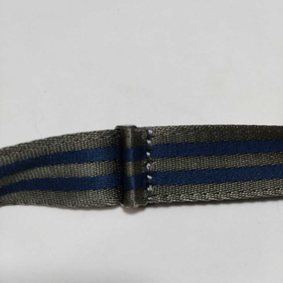 * gray blue stripe 20mm high quality nylon NATO type ZULU wristwatch belt exchange for strap military unused seat belt 