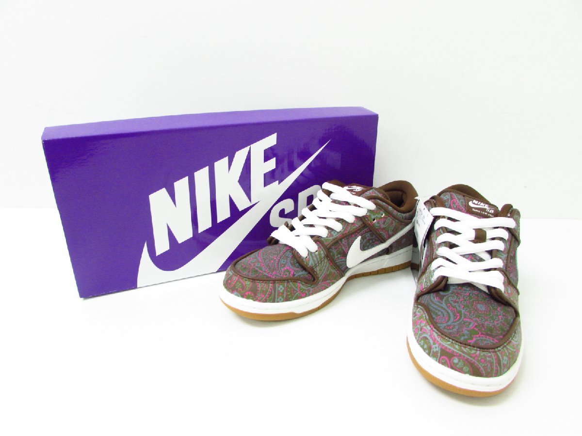 NIKE SB ナイキ DUNK LOW PRM BROWN PAISLEY / DH7534-200 スニーカー 25.5cm ☆SH5934の画像1